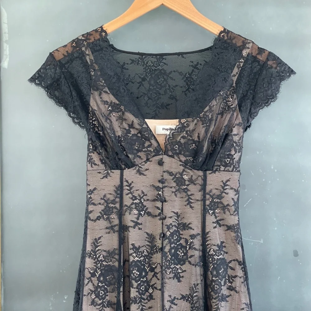 NWT Popilush Shapewear Boho Floral Lace Front Slit Maxi Dress - Picture 5 of 12